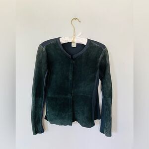 Ecru | jade suede eyelet cardigan top | size small